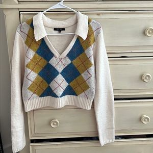 Long Sleeve Knit Collared Shirt